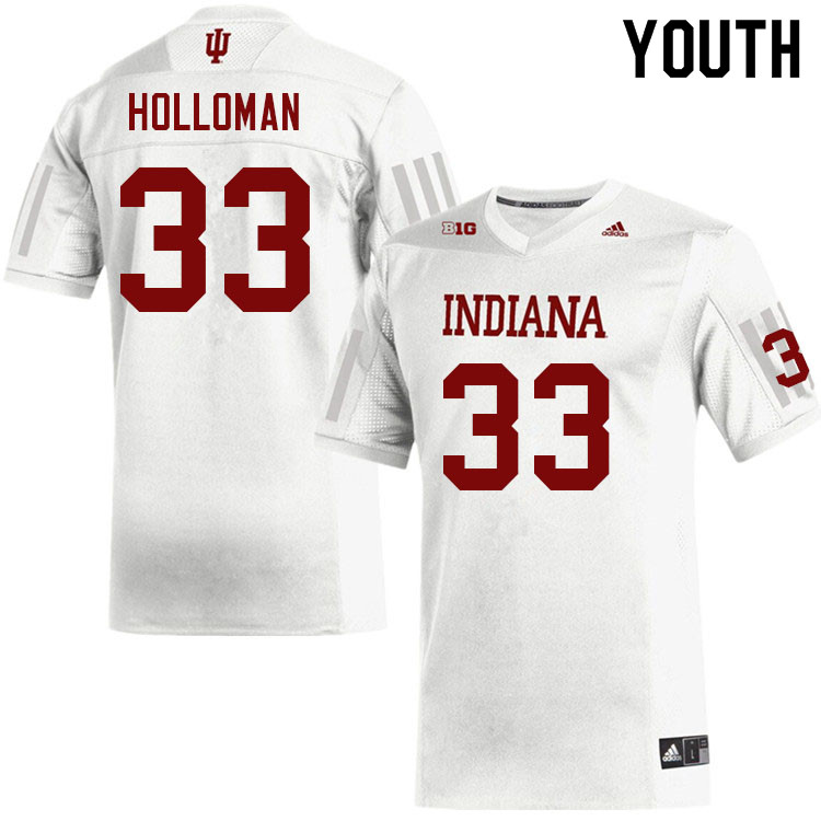 Youth #33 David Holloman Layne Indiana Hoosiers College Football Jerseys Sale-White